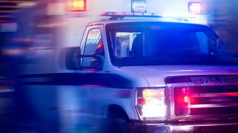 An ambulance races to respond to the scene of an emergency.
